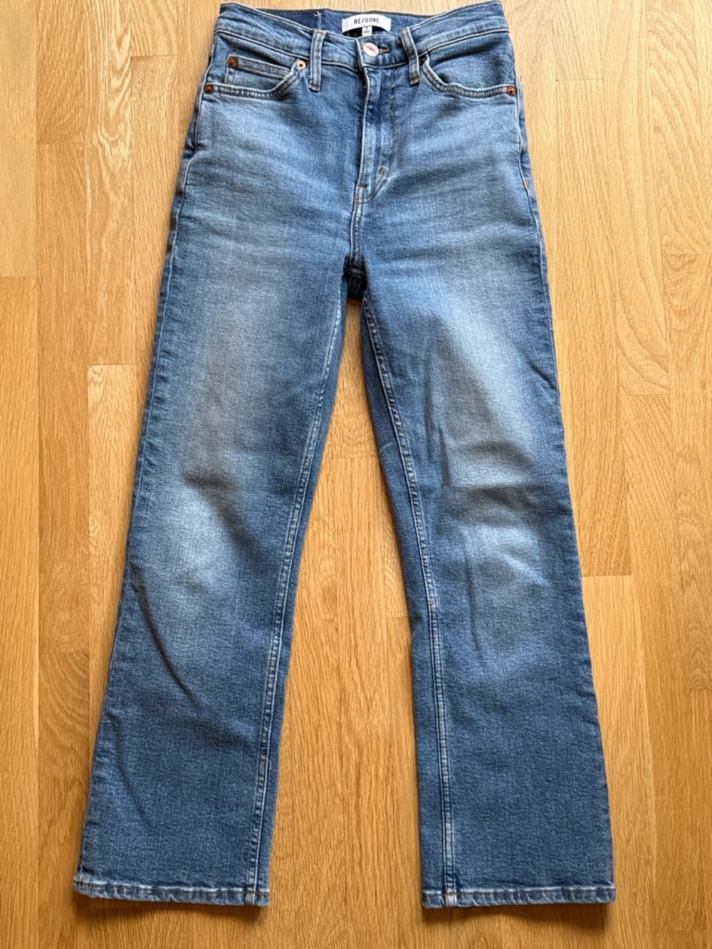 Re/Done Medium Blue 70’s Crop Boot